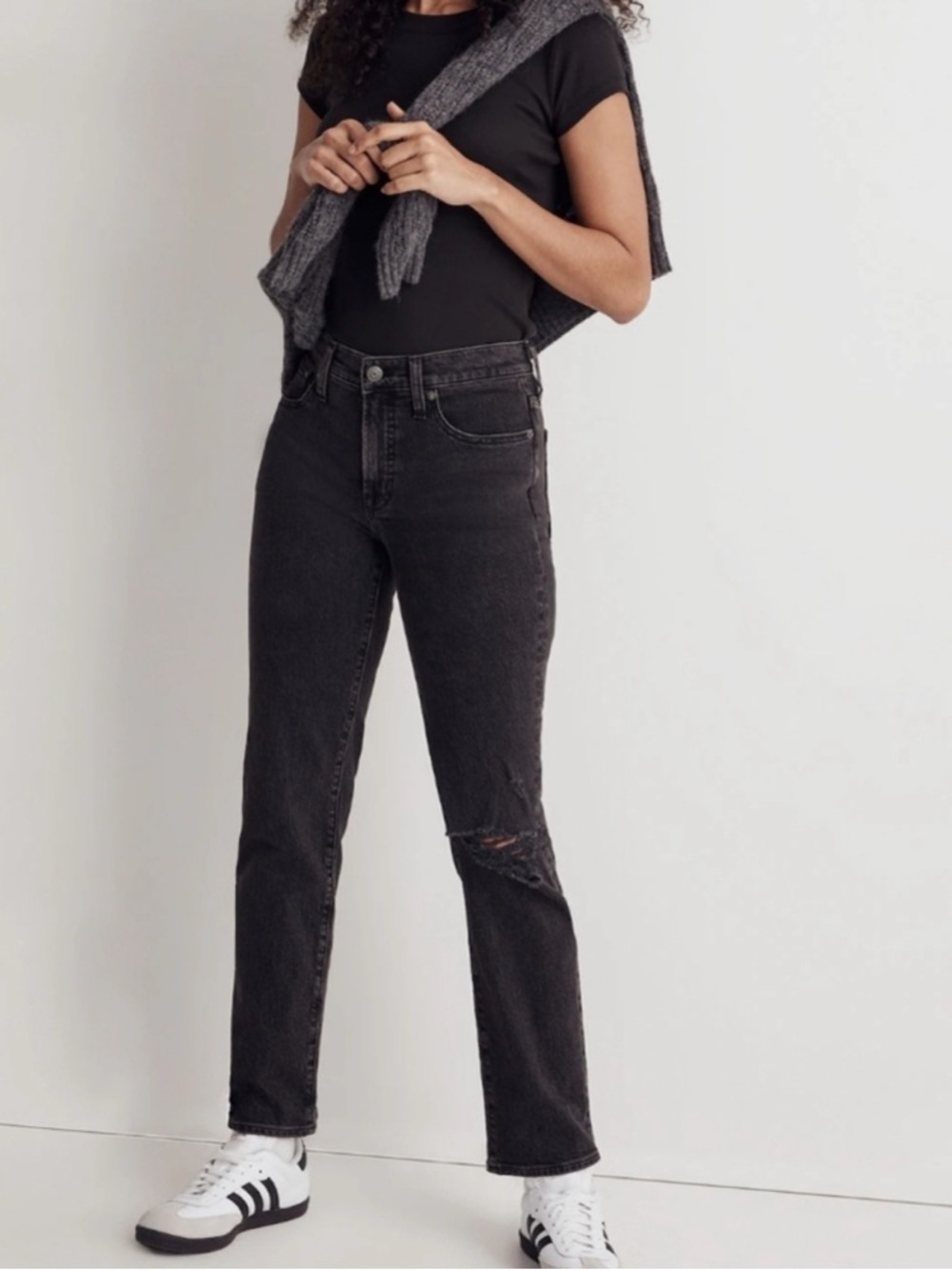 Madewell Women’s Black High-Rise Straight “The Perfect Vintage” Jeans